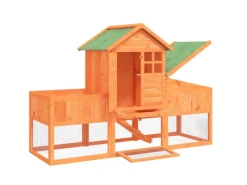 vidaXL Kaninchenstall Braun 170x63x113 cm Massivholz Kiefer