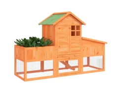 vidaXL Kaninchenstall Braun 170x63x113 cm Massivholz Kiefer