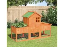 vidaXL Kaninchenstall Braun 170x63x113 cm Massivholz Kiefer
