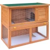 vidaXL Kaninchenstall Kleintierhaus Hasenstall 1 Tür Holz