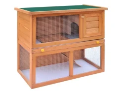 vidaXL Kaninchenstall Kleintierhaus Hasenstall 1 Tür Holz