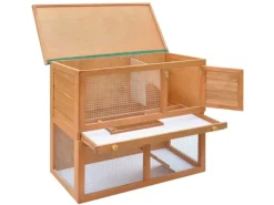 vidaXL Kaninchenstall Kleintierhaus Hasenstall 1 Tür Holz