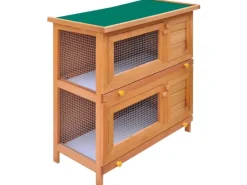 vidaXL Kaninchenstall Kleintierhaus Hasenstall 4 Türen Holz