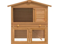 vidaXL Kaninchenstall Kleintierhaus Hasenstall 3 Türen Holz