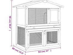 vidaXL Kaninchenstall Kleintierhaus Hasenstall 3 Türen Holz