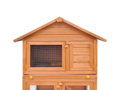 vidaXL Kaninchenstall Kleintierhaus Hasenstall 3 Ebenen Holz