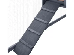 Sale vidaXL Kaninchenstall mit Freilauf Grau und Weiß Tanne Massivholz