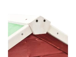 vidaXL Kaninchenstall Rot und Weiß 140x63x120 cm Tanne Massivholz