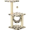 vidaXL Katzen-Kratzbaum Sisal 65 cm Beige Pfoten-Aufdruck