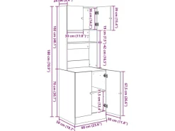 Discount vidaXL Küchenschrank mit Regal Schwarz Eichen-Optik 60 x 50 x 180 cm 3365557 Eiche Schwarz
