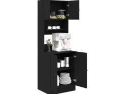 Discount vidaXL Küchenschrank mit Regal Schwarz Eichen-Optik 60 x 50 x 180 cm 3365557 Eiche Schwarz