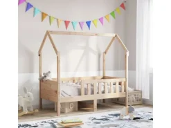 Online vidaXL Kinderbett Hausbett 70x140 cm Massivholz Kiefer2102249