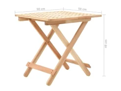 vidaXL Klappbarer Beistelltisch Walnussholz Massiv 50x50x49 cm