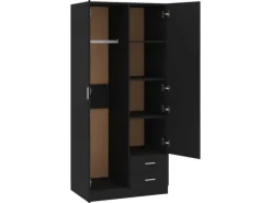 Clearance vidaXL Kleiderschrank Schwarz 80x52x180 cm Holzwerkstoff