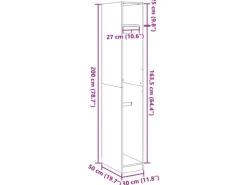 Clearance vidaXL Kleiderschrank 30x50x200 cm Holzwerkstoff 3307774 Weiß