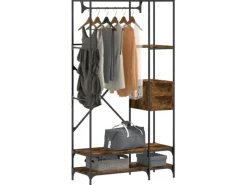 vidaXL Kleiderständer mit Ablagen Räuchereiche Holzwerkstoff 847861