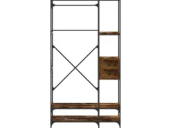 vidaXL Kleiderständer mit Ablagen Räuchereiche Holzwerkstoff 847861