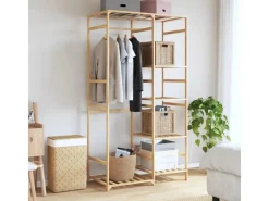Discount vidaXL Kleiderständer mit Ablagen 100x50x184,5 cm Bambus 4008920