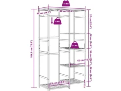 Discount vidaXL Kleiderständer mit Ablagen 100x50x184,5 cm Bambus 4008920