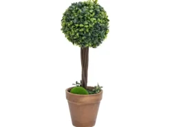 vidaXL Künstliche Buchsbäume 2 Stk mit Topf Kugelform Grün 56 cm