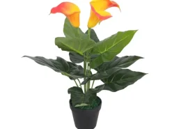Outlet vidaXL Künstliche Calla-Lilie mit Topf 45 cm Rot und Gelb