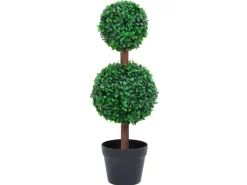 vidaXL Künstlicher Buchsbaum mit Topf Kugelform Grün 60 cm