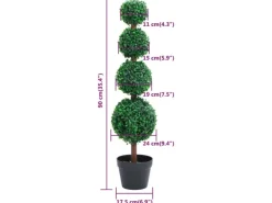 Clearance vidaXL Künstlicher Buchsbaum mit Topf Kugelform Grün 90 cm