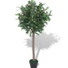 vidaXL Künstlicher Lorbeerbaum mit Topf 120 cm Grün
