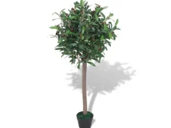vidaXL Künstlicher Lorbeerbaum mit Topf 120 cm Grün