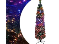 vidaXL Künstlicher Weihnachtsbaum Schlank mit Ständer 120 cm Glasfaser