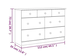 Sale vidaXL Kommode ALTA 112x35x73 cm Massivholz Kiefer
