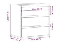 vidaXL Kommode Braun Eichen-Optik 60x41x58 cm Holzwerkstoff