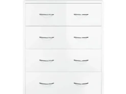 vidaXL Kommode mit 4 Schubladen 60x30,5x71 cm Hochglanz-Weiß 342579