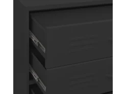 vidaXL Kommode Schwarz 80x35x101,5 cm Stahl