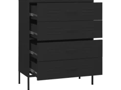 vidaXL Kommode Schwarz 80x35x101,5 cm Stahl