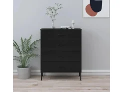 vidaXL Kommode Schwarz 80x35x101,5 cm Stahl