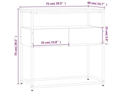 vidaXL Konsolentisch Sonoma-Eiche 75x40x75 cm Holzwerkstoff