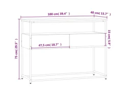 vidaXL Konsolentisch Sonoma-Eiche 100x40x75 cm Holzwerkstoff