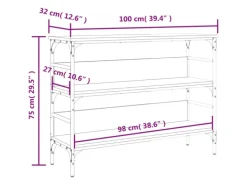 Outlet vidaXL Konsolentisch Sonoma-Eiche 100x32x75 cm Holzwerkstoff Modell 2