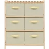 Sale vidaXL Korb-Kommode mit 6 Stoffkörben Zedernholz Beige