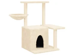 Hot vidaXL Kratzbaum mit Sisal-KratzSäulen Creme 83 cm Modell 3
