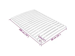 vidaXL Lattenrost mit 17 Latten 80x200 cm1123456