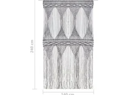 vidaXL Makramee Vorhang Anthrazit 140x240 cm Baumwolle Modell 5