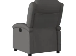 vidaXL Massagesessel Elektrisch Grau Echtleder