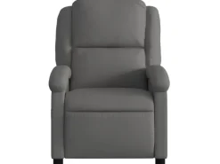 vidaXL Massagesessel Elektrisch Grau Echtleder