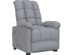 vidaXL Massagesessel Hellgrau Stoff Modell 37