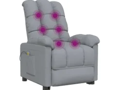 vidaXL Massagesessel Hellgrau Stoff Modell 37