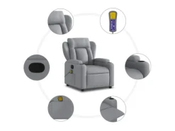 Online vidaXL Massagesessel Hellgrau Stoff Modell 5
