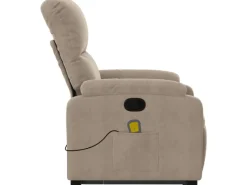 vidaXL Massagesessel mit Aufstehhilfe Taupe Mikrofasergewebe