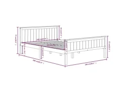 Discount vidaXL Massivholzbett Dunkelbraun Kiefer 160x200 cm1115583